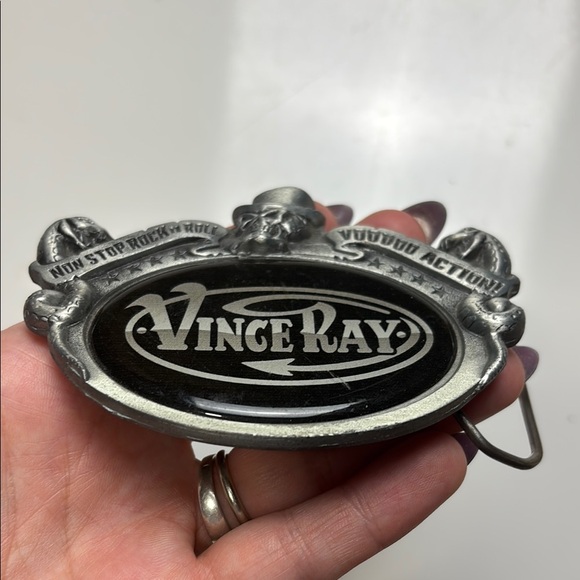 Vince Ray Logo Sculpted Pewter Belt‎ Buckle Rockabilly - Picture 2 of 5